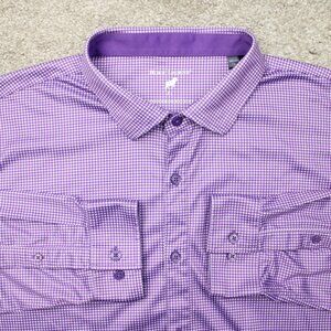 Horn Legend Shirt Mens XL Purple Performance Luxury Tailored Fit Long Sleeve